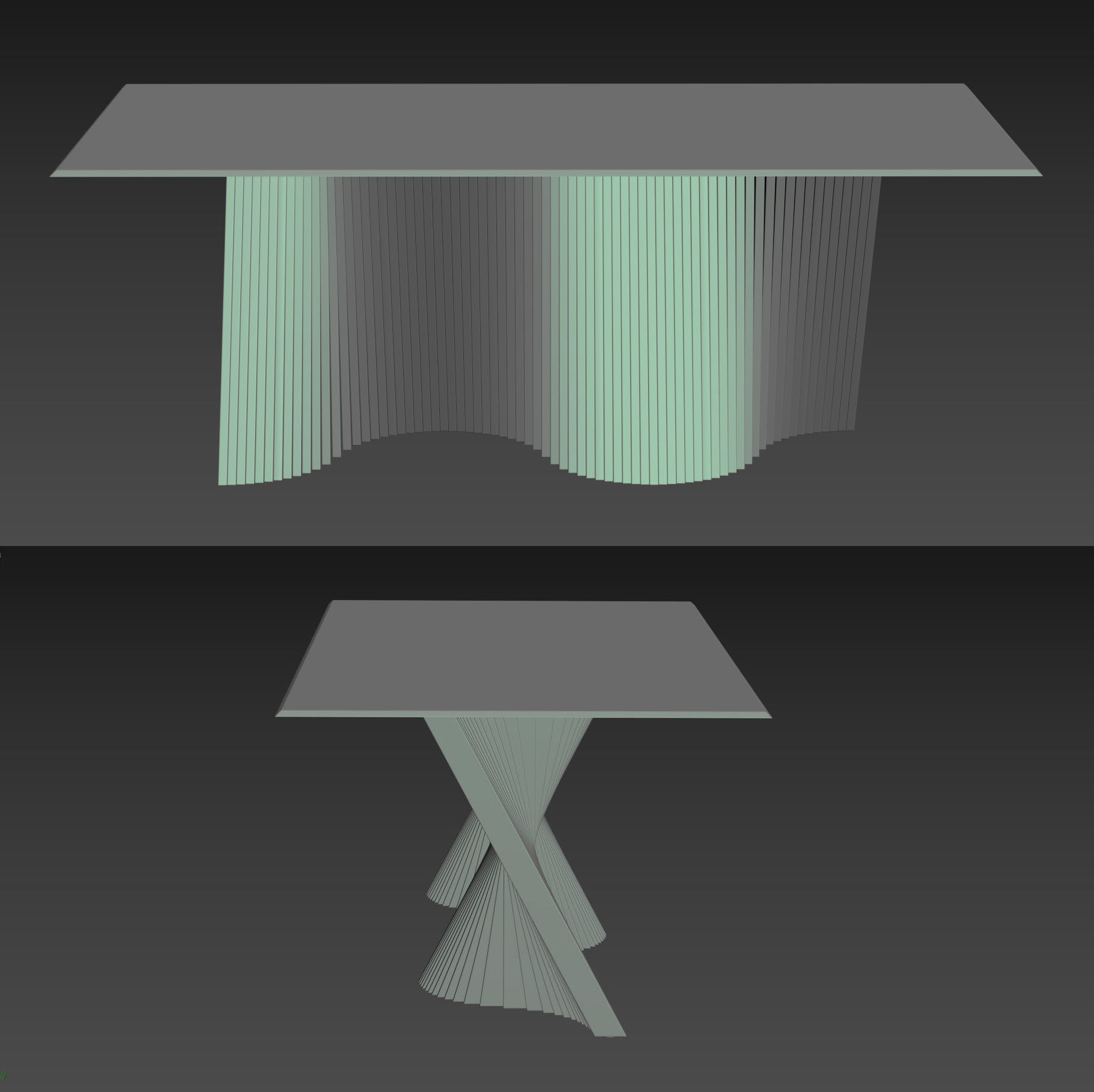 Wave Dining Table 3D model_3