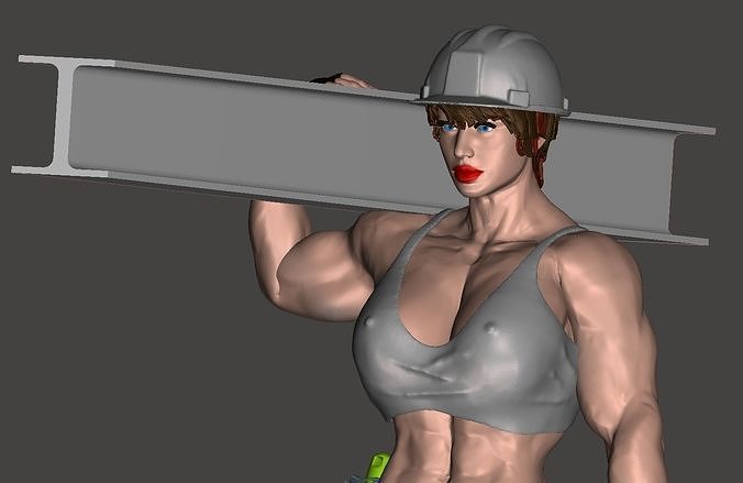 Strong worker woman 3D print model