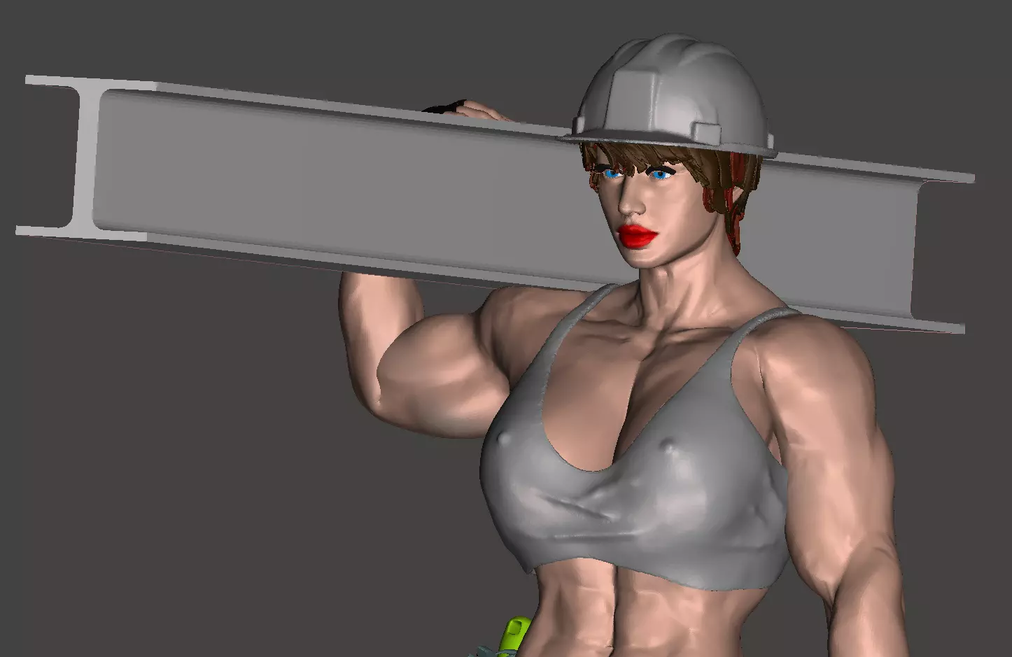 Strong worker woman 3D print model