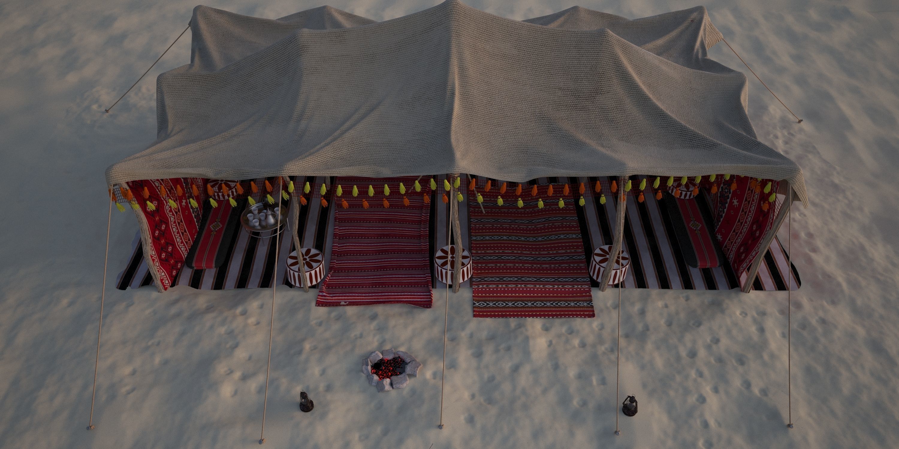 Bedouin Tent 3D model_3
