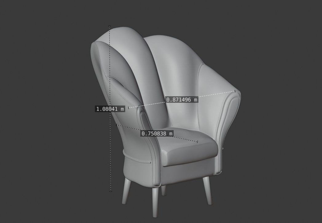 armchair Shell 3D model_10