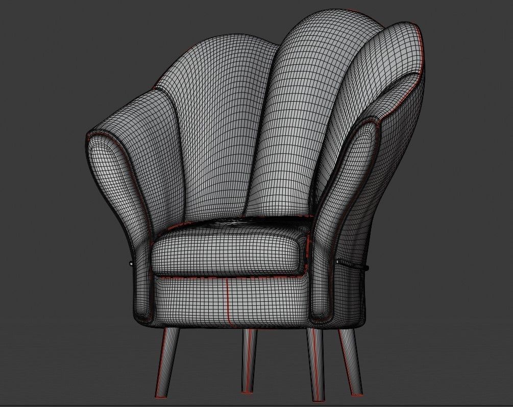 armchair Shell 3D model_15