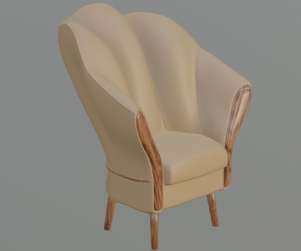 armchair Shell 3D model_9