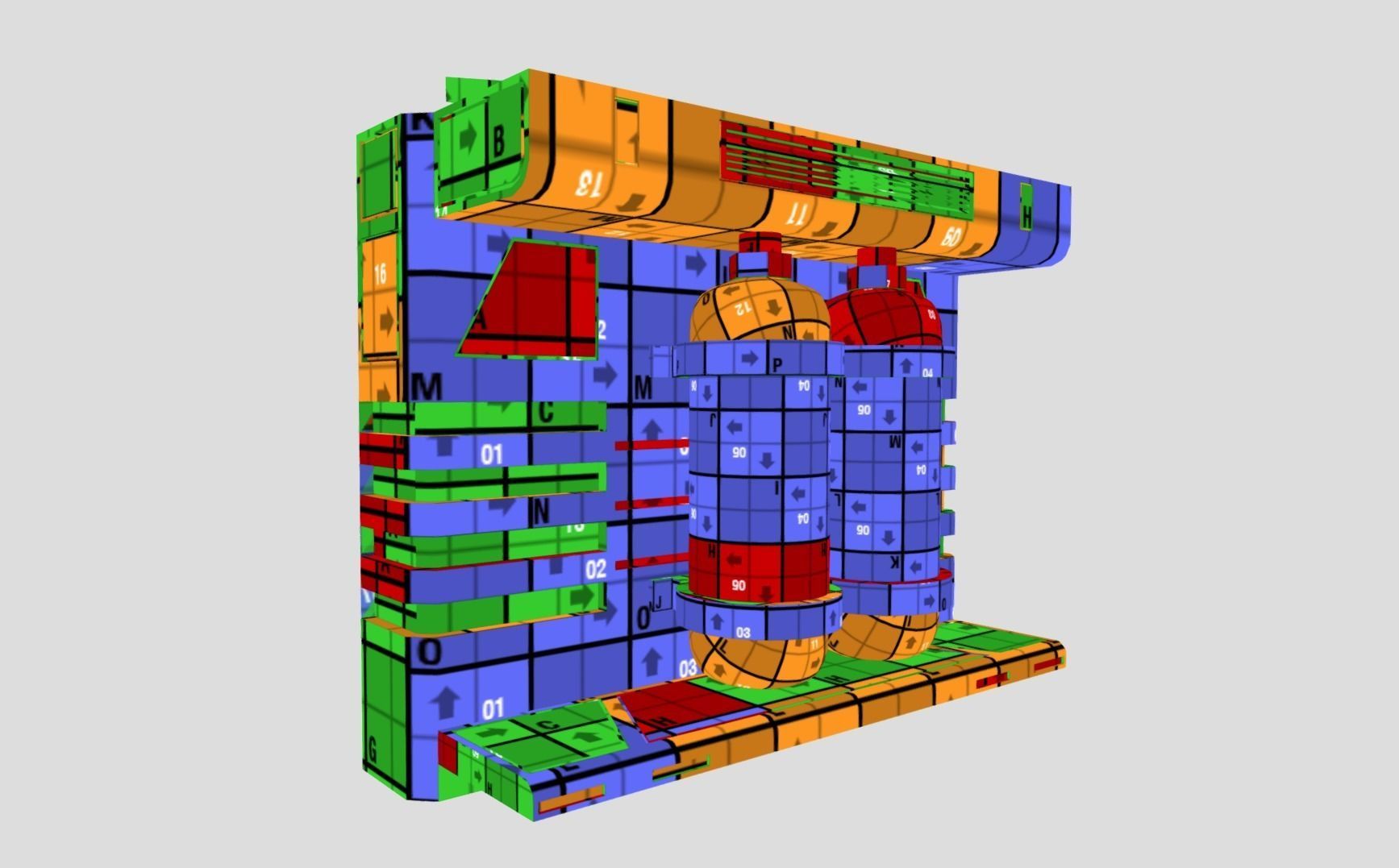 Sci-fi Panel Element Low-poly 3D model_10