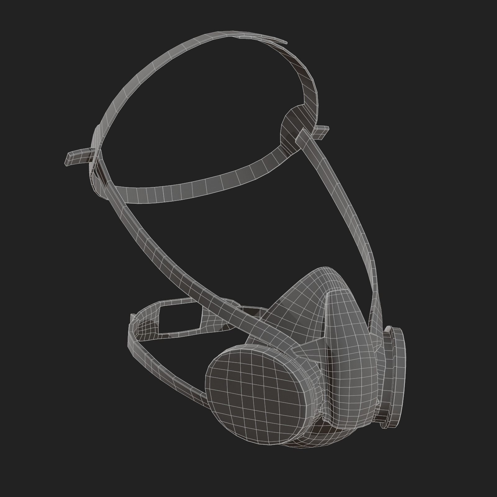 Gas mask helmet 3d model military Low-poly 3D model_10