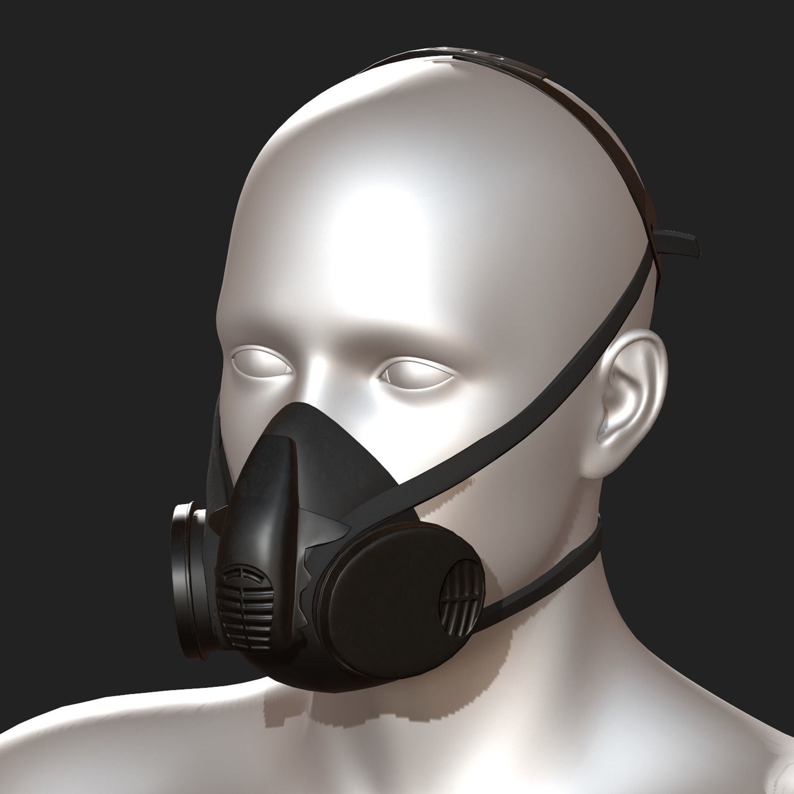 Gas mask helmet 3d model military Low-poly 3D model_1