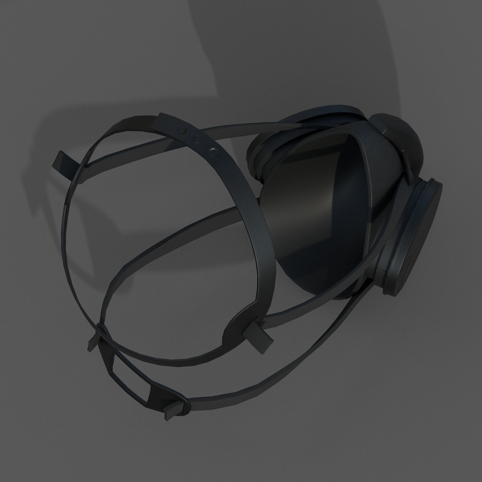 Gas mask helmet 3d model military Low-poly 3D model_7