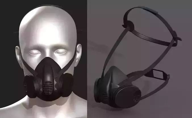 Gas mask helmet 3d model military 