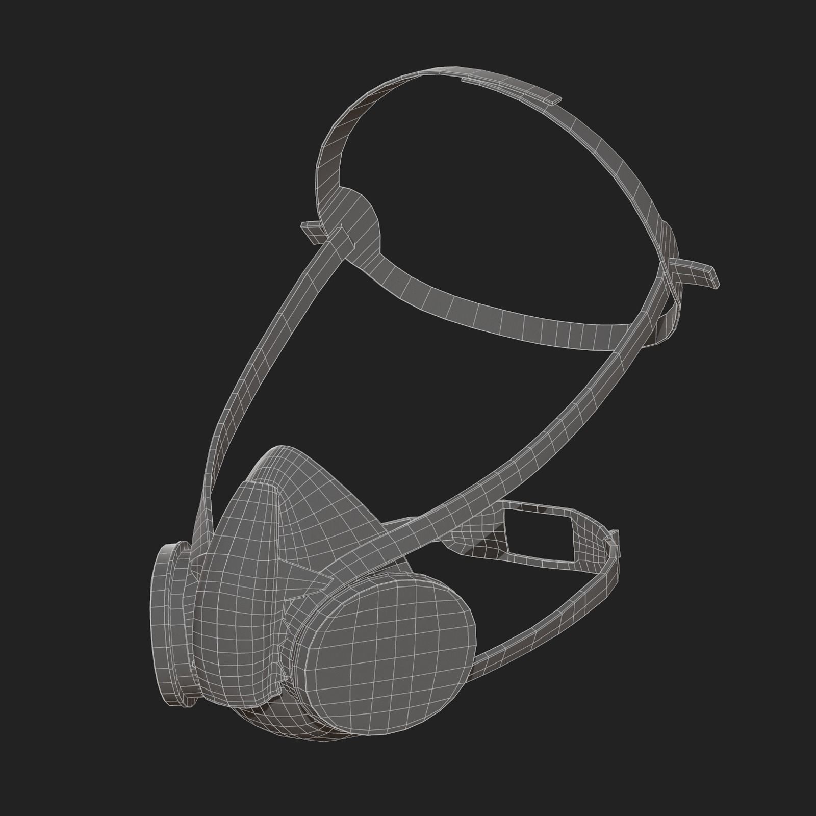 Gas mask helmet 3d model military Low-poly 3D model_11
