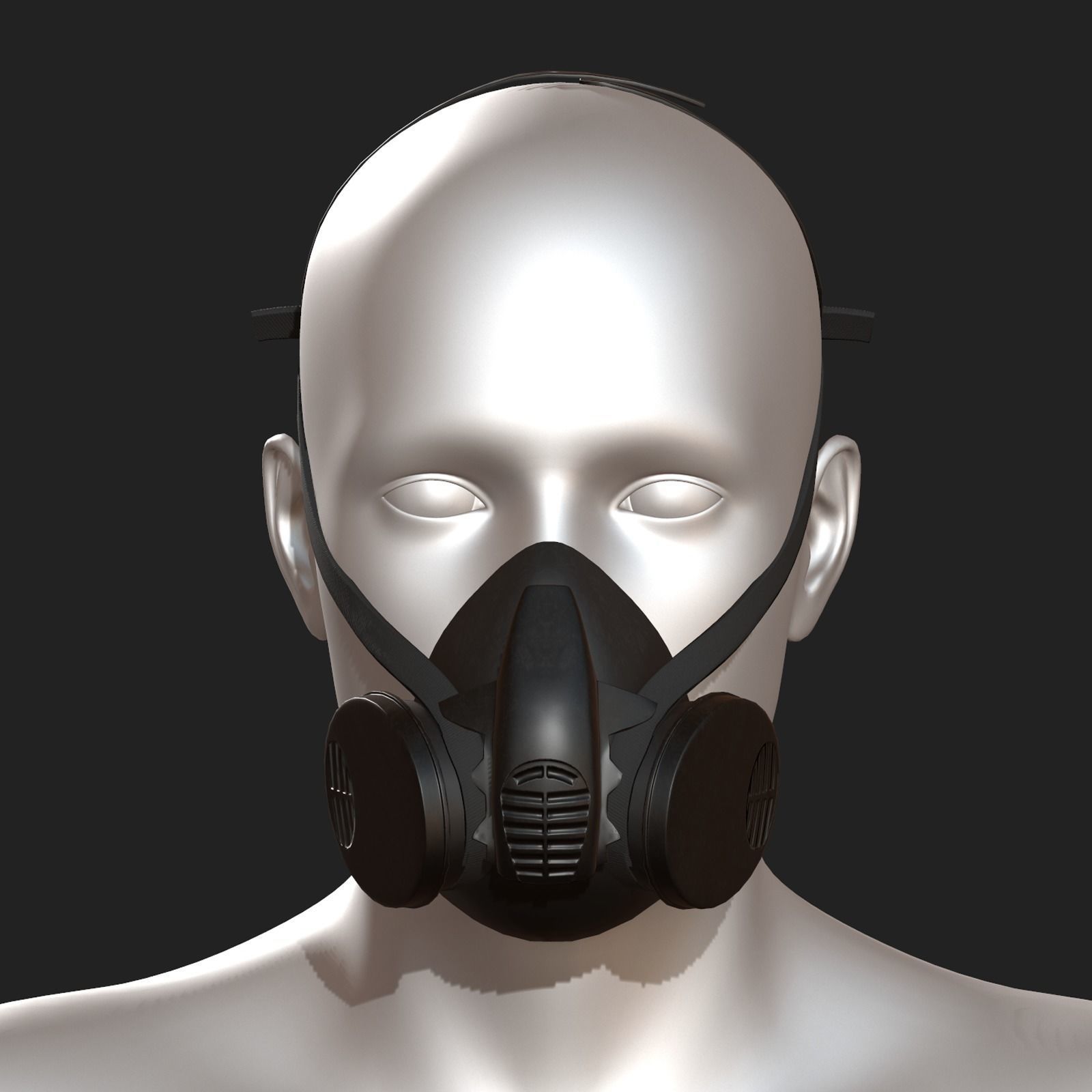Gas mask helmet 3d model military Low-poly 3D model_2