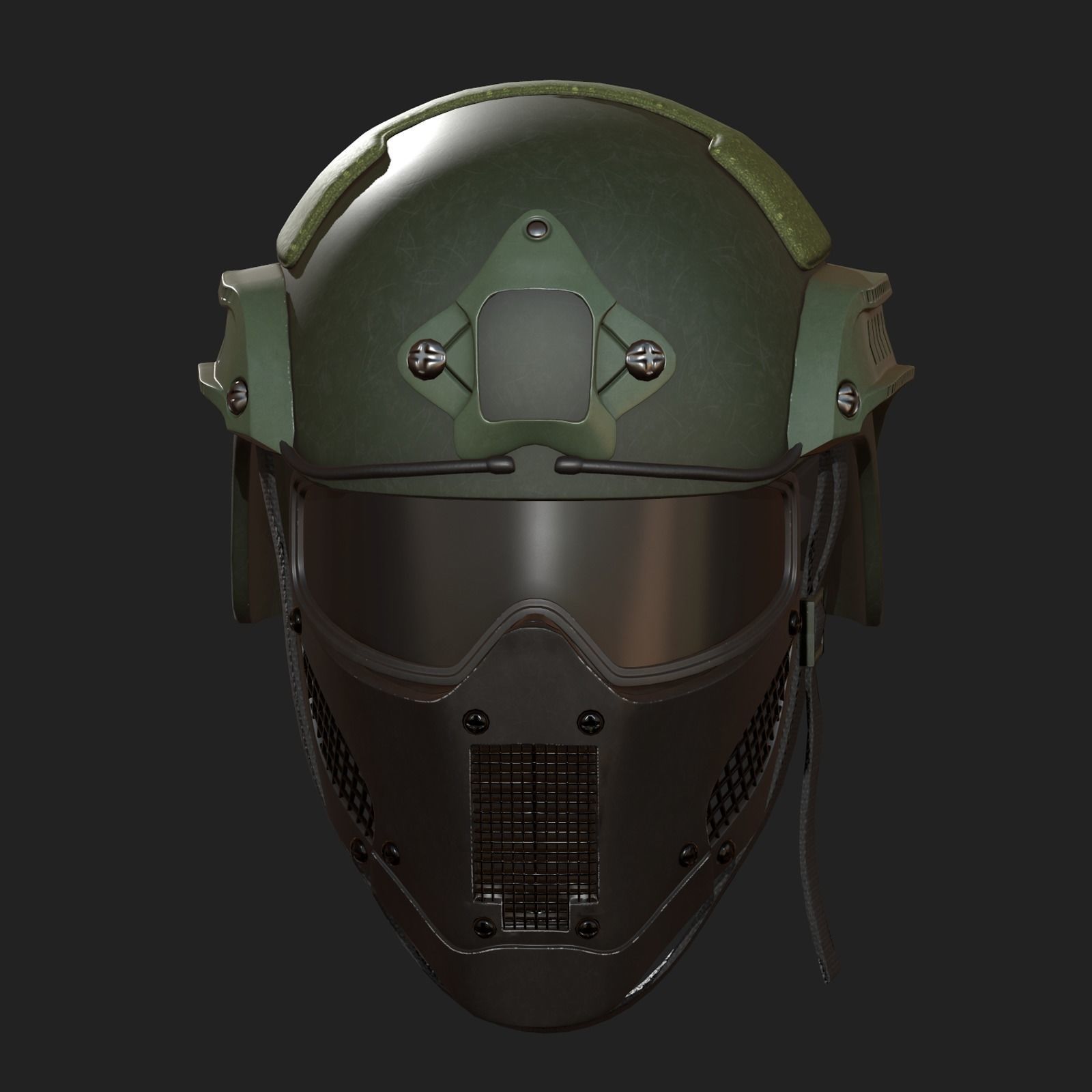 Helmet mask millitary combat soldier armor Low-poly 3D model_1