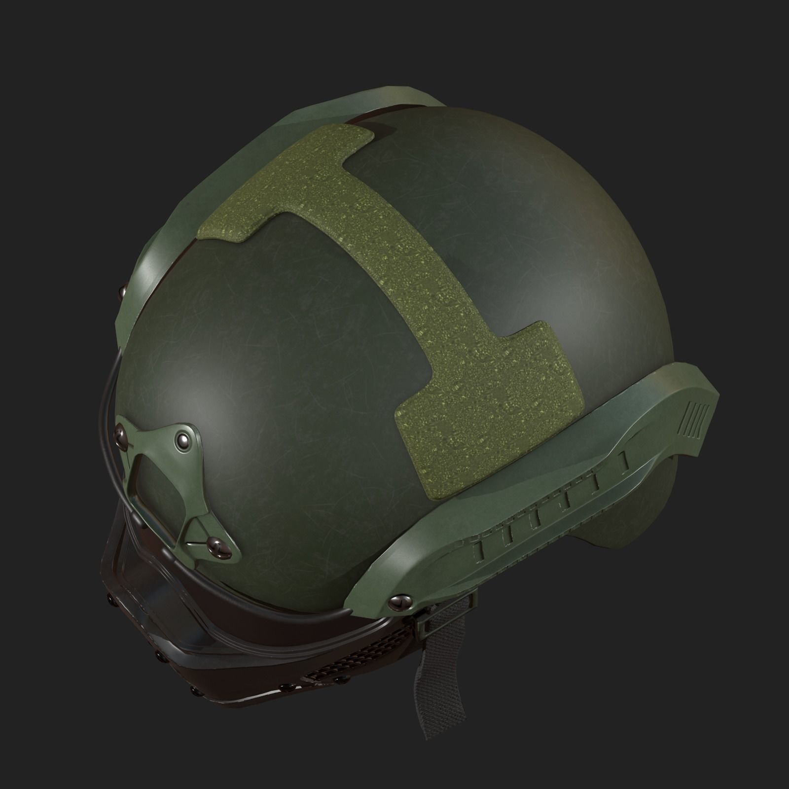 Helmet mask millitary combat soldier armor Low-poly 3D model_8
