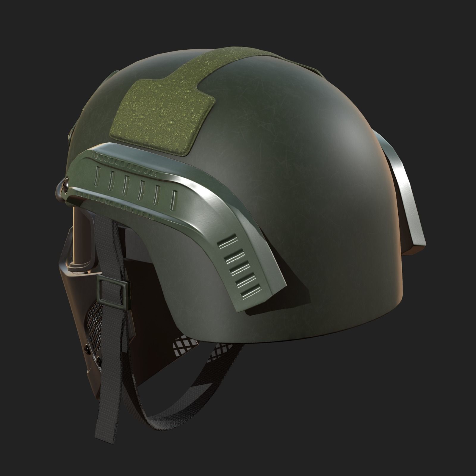 Helmet mask millitary combat soldier armor Low-poly 3D model_7