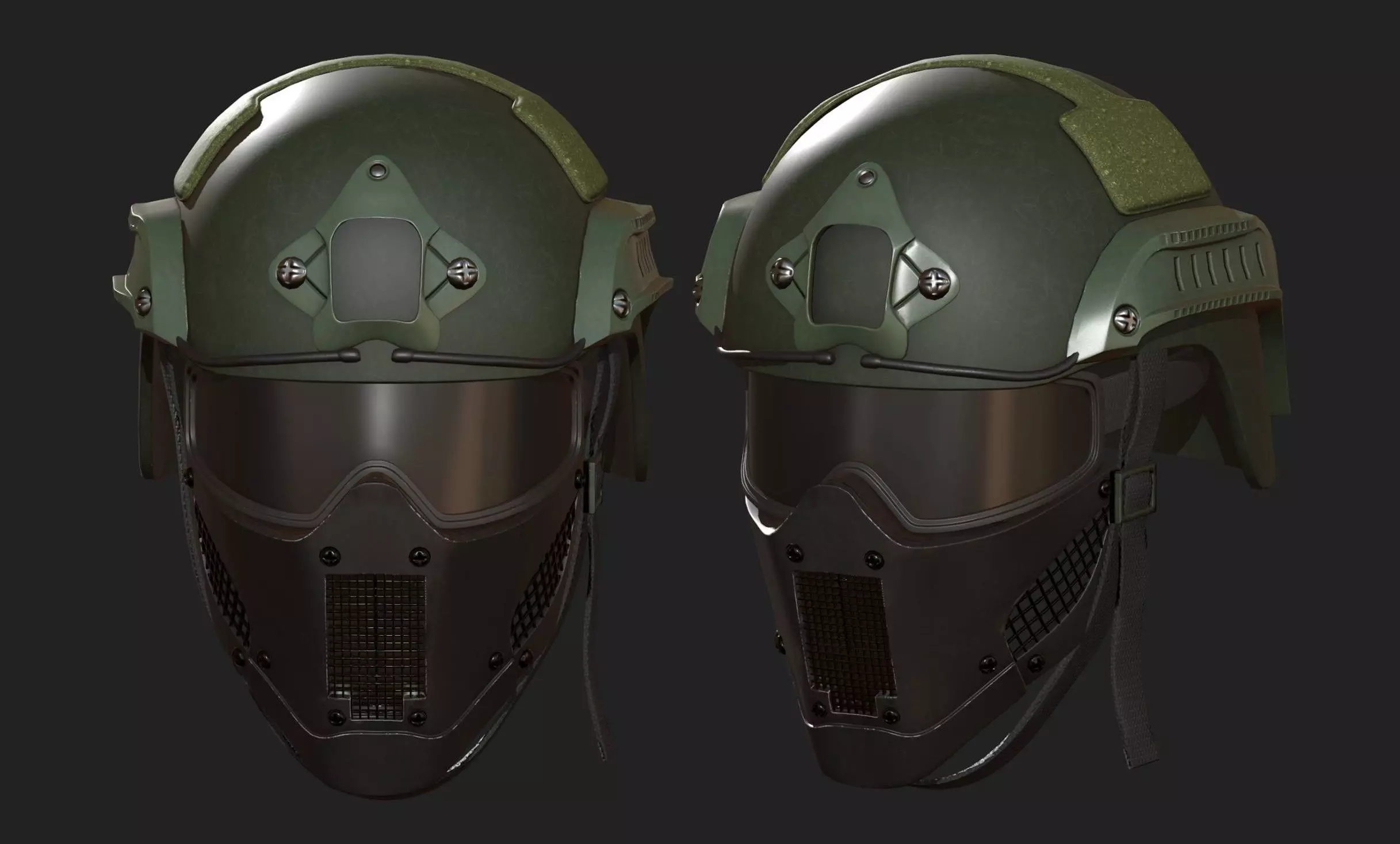 Helmet mask millitary combat soldier armor Low-poly 3D model_0