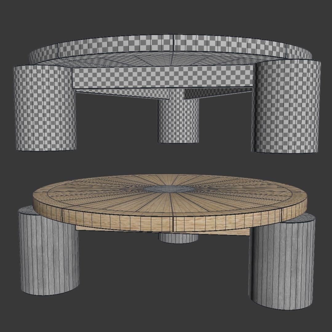 Mesa de centro - Wood coffee table 3D model_4