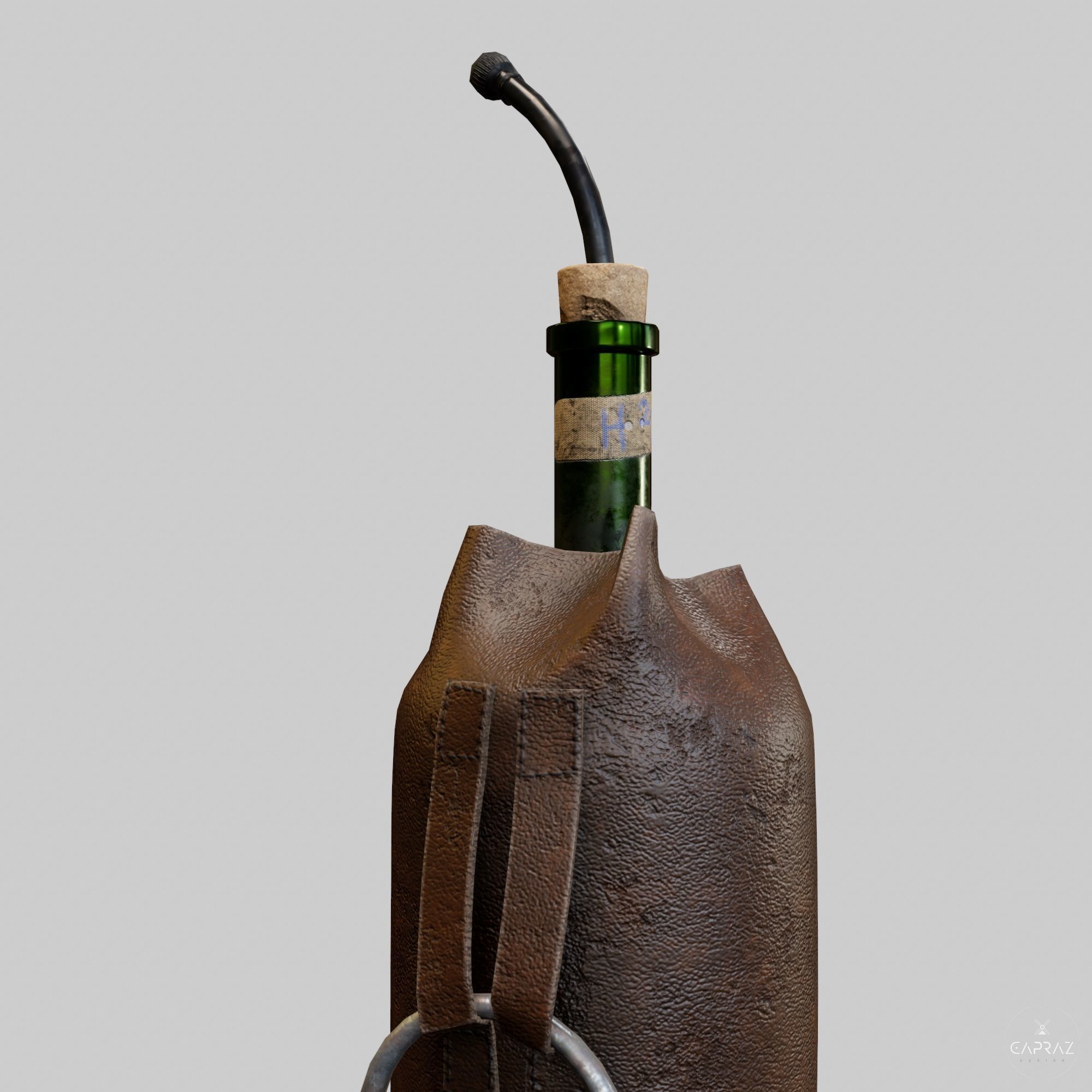 Leather Bottle Case - rc Low-poly 3D model_10