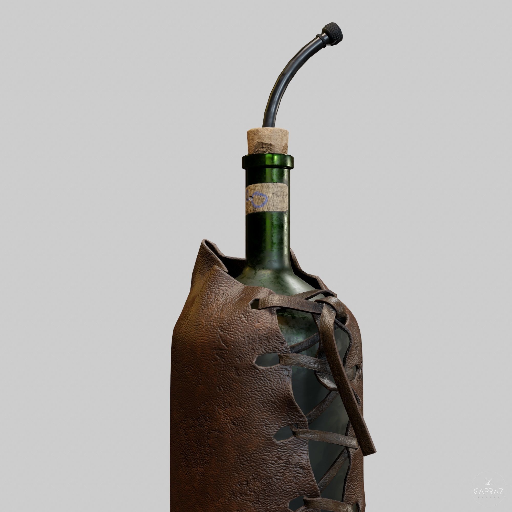 Leather Bottle Case - rc Low-poly 3D model_19