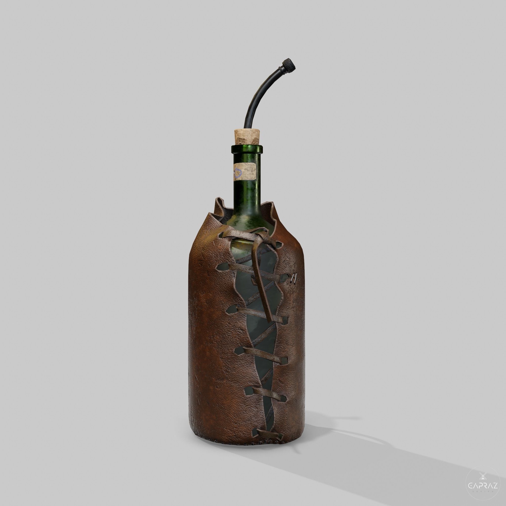 Leather Bottle Case - rc Low-poly 3D model_22
