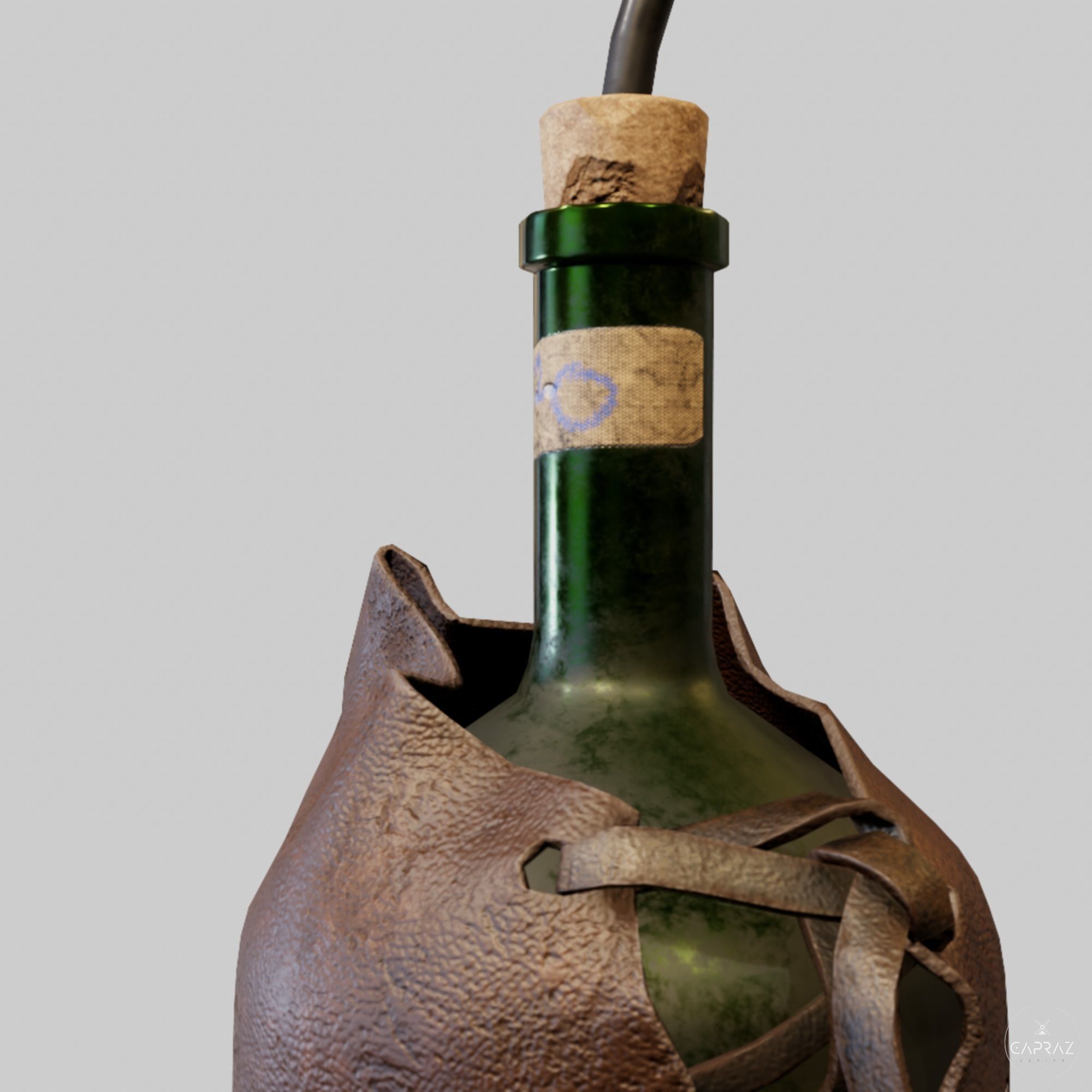 Leather Bottle Case - rc Low-poly 3D model_18