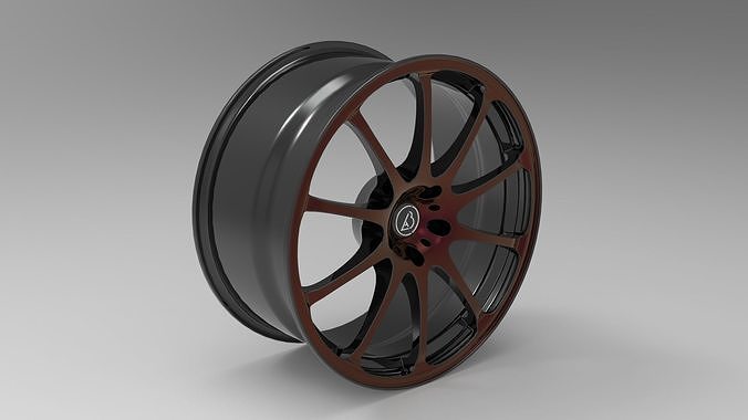 Custom-Rim-Wheel-AB1 silver wheel 3D print model