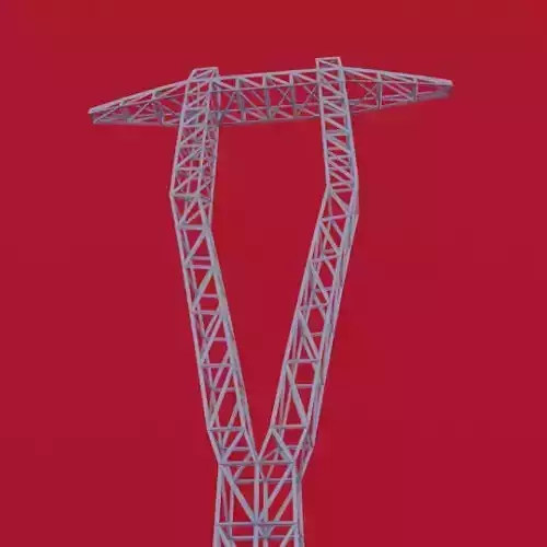 Electric Pylon Medium Size Low-poly 3D model