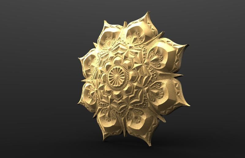 Flower mandala 2 3D print model_4