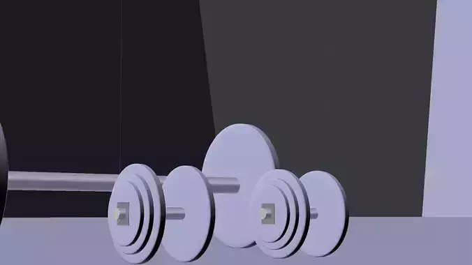 Dumbel 3d model low poly dumbbell