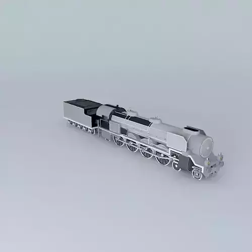 Locomotive silver train Free 3D model