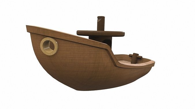 Free wooden ship toy Free 3D model