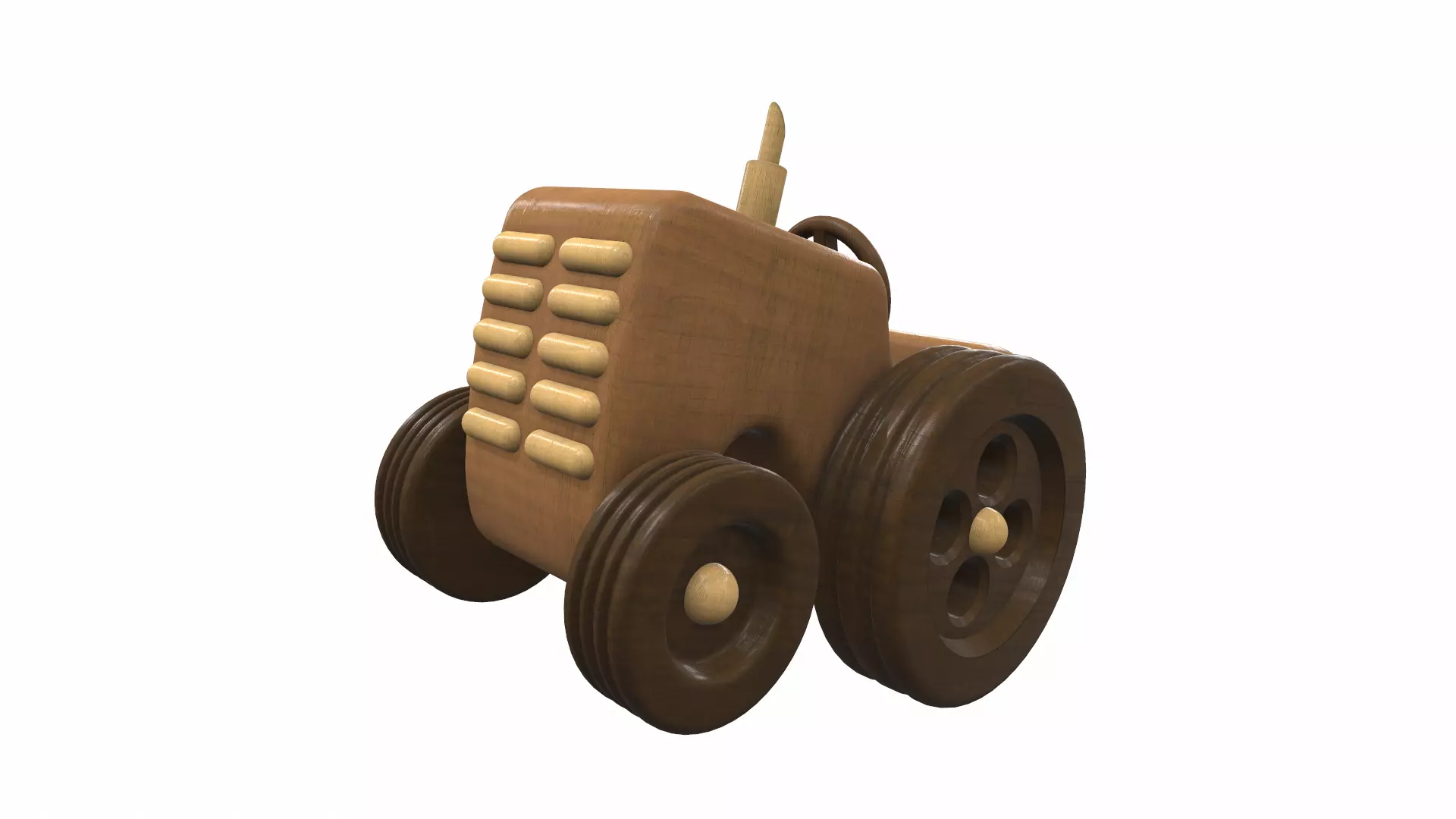 Free wooden tractor toy Free 3D model