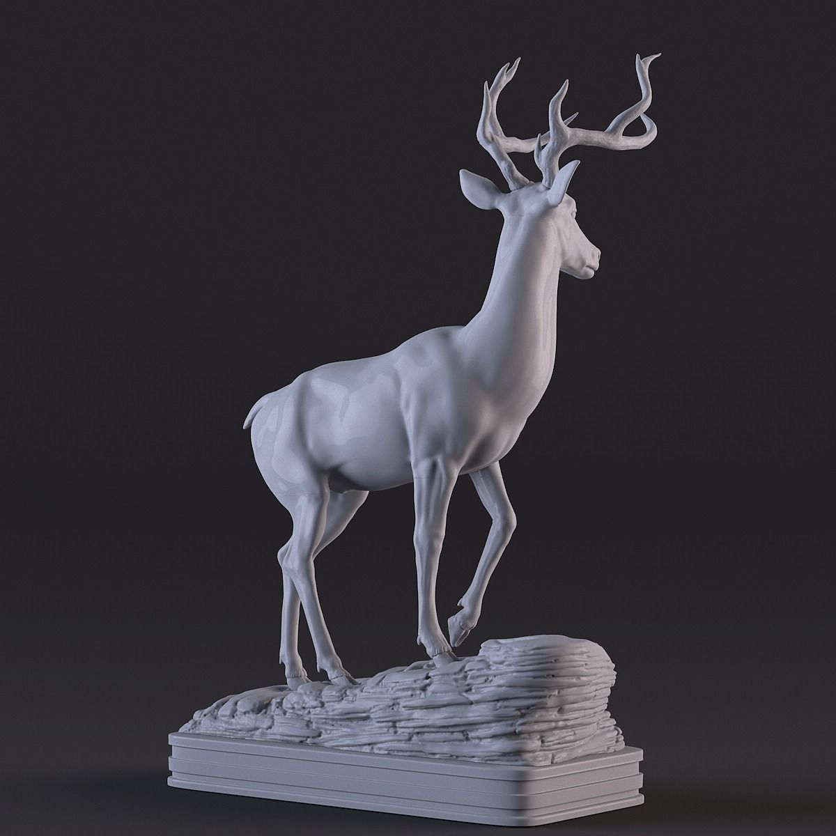 Deer Statue  3D print model_12