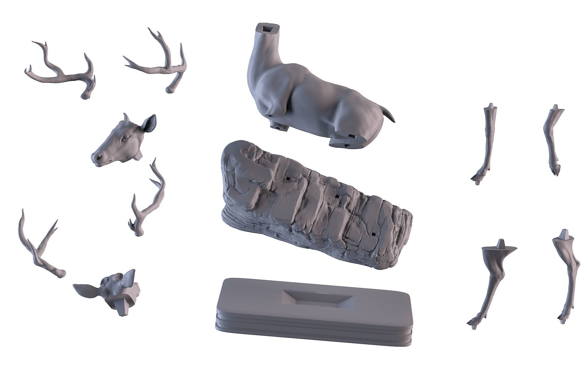 Deer Statue  3D print model_20