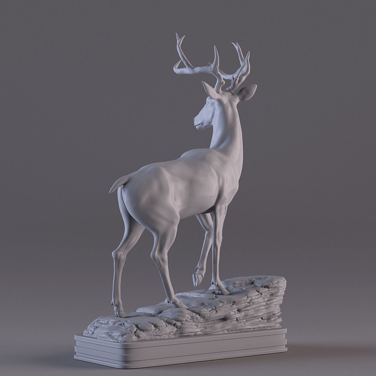 Deer Statue  3D print model_9