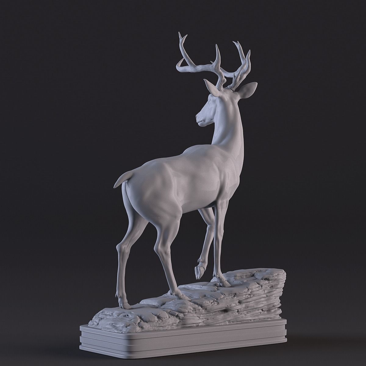Deer Statue  3D print model_13