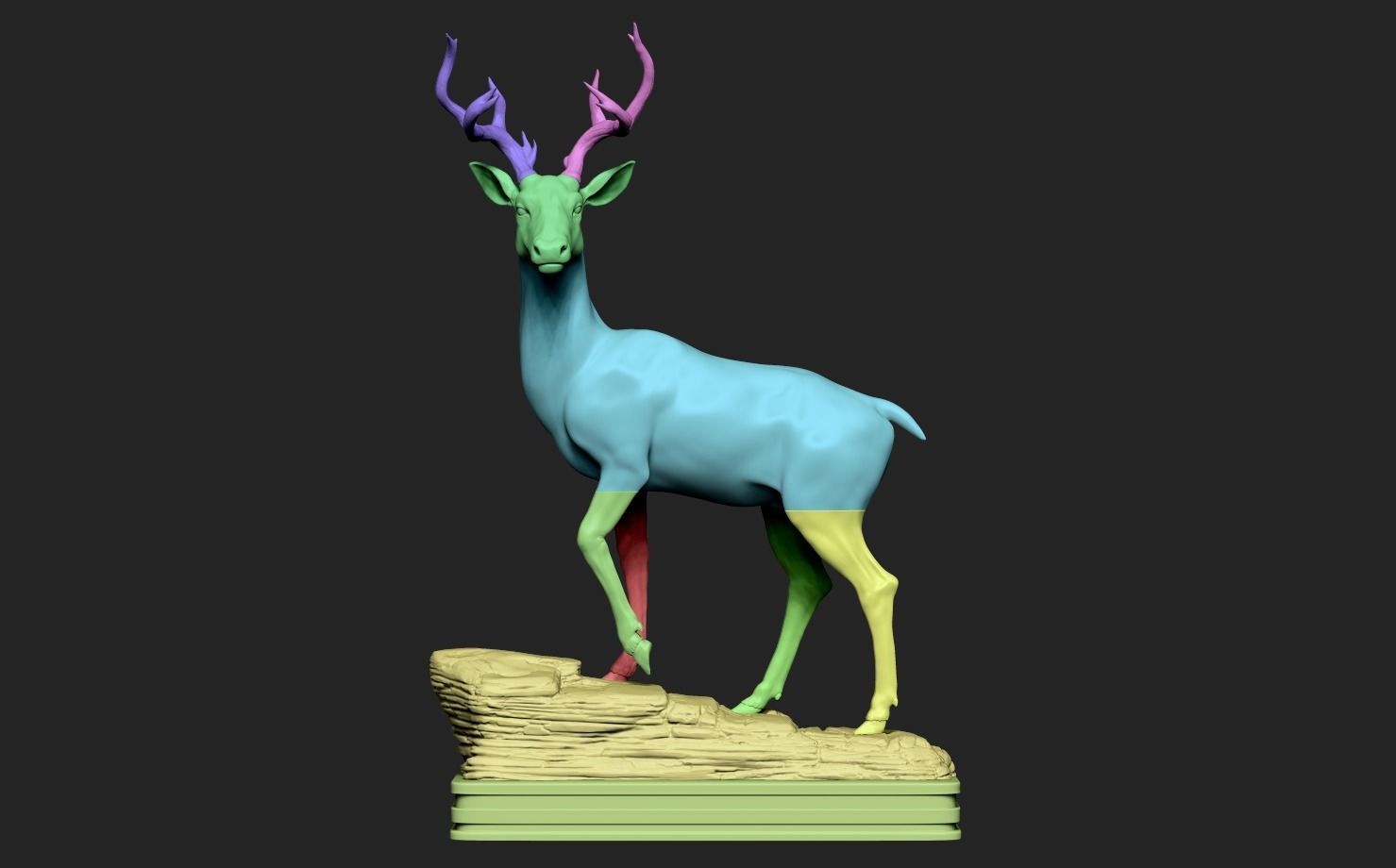 Deer Statue  3D print model_22