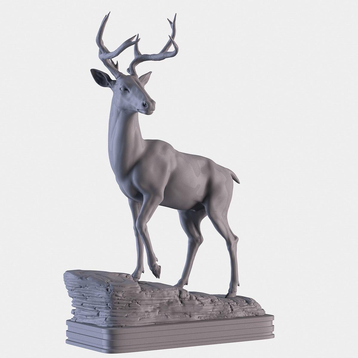 Deer Statue  3D print model_2