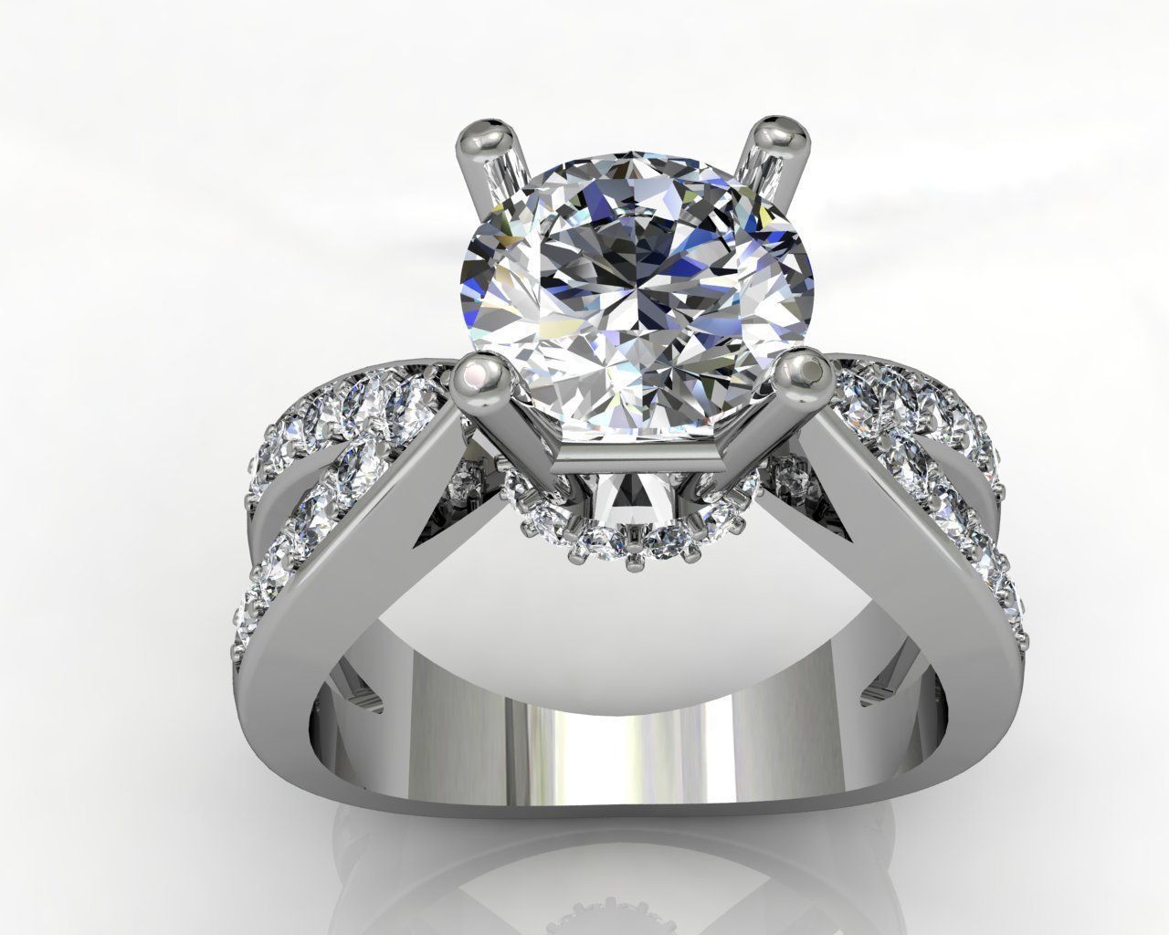 engagement ring with diamond  3D print model_1