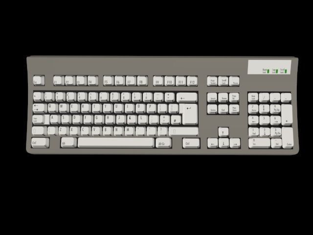 3d model computer table chair keyboard  3D print model_3