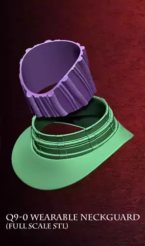 Q9-0 Full Scale Wearable Neck Guard - 3D Print Ready STL  3D print model