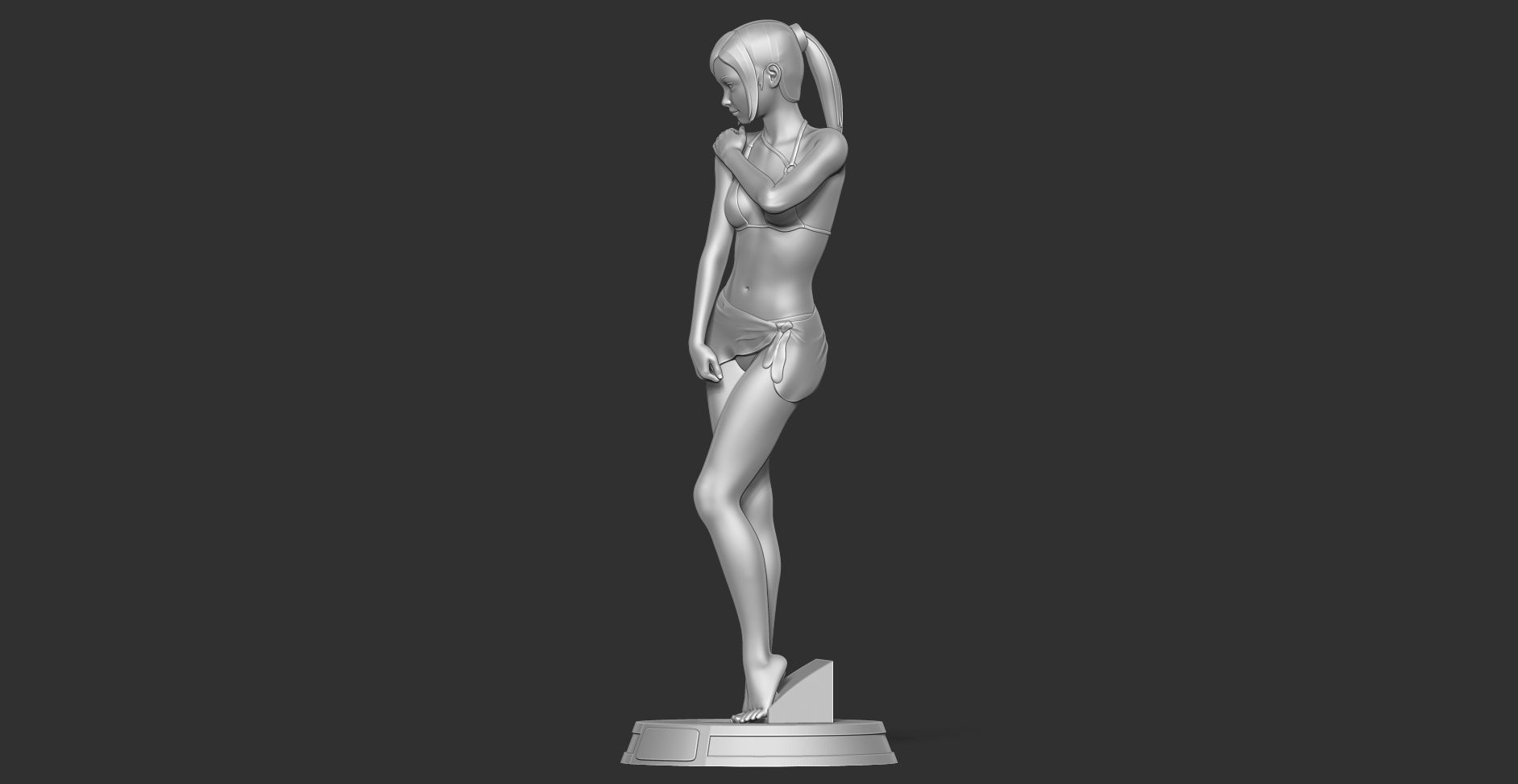 Shy girl 3D print model_12