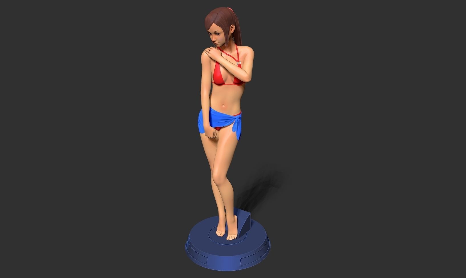Shy girl 3D print model_16