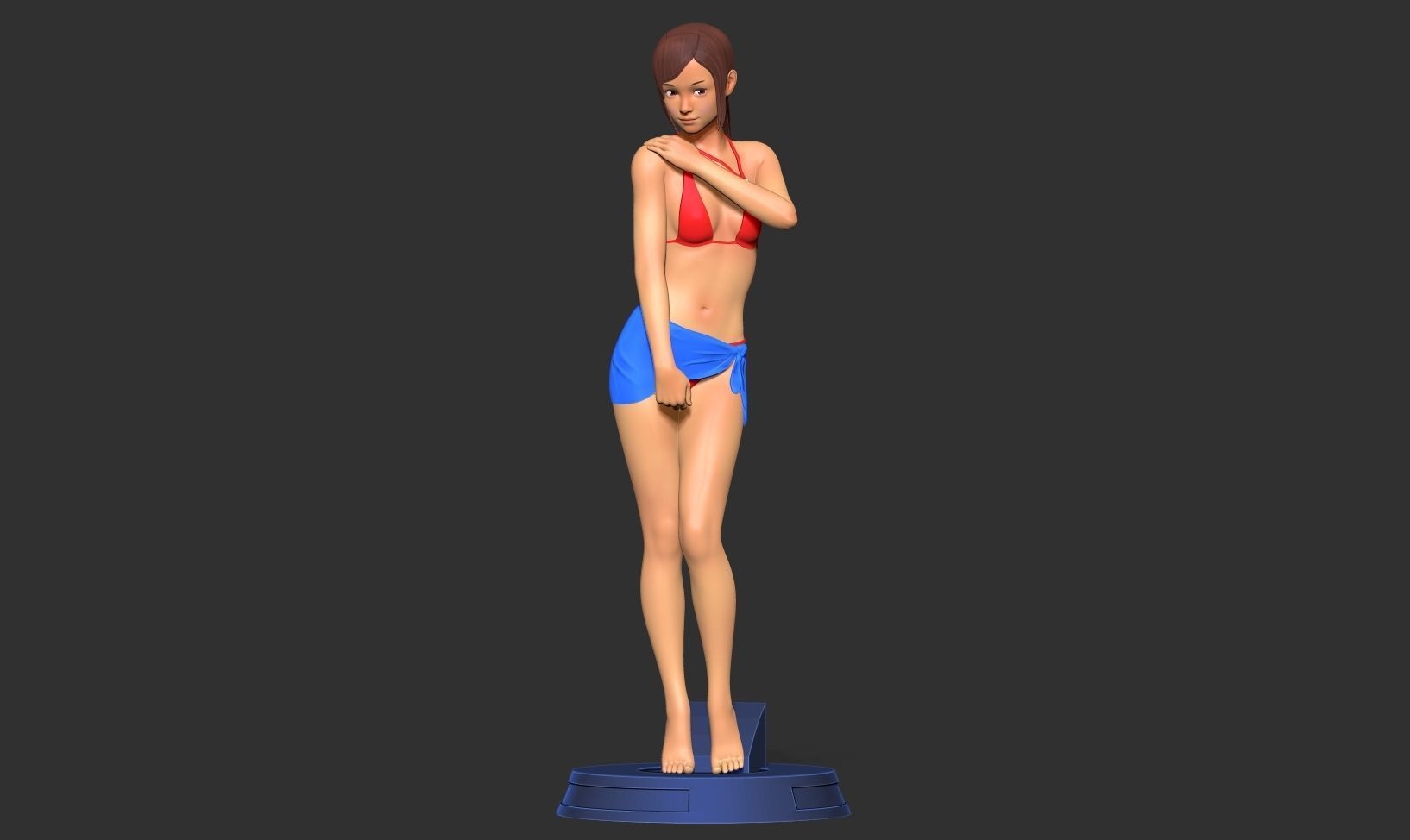Shy girl 3D print model_9