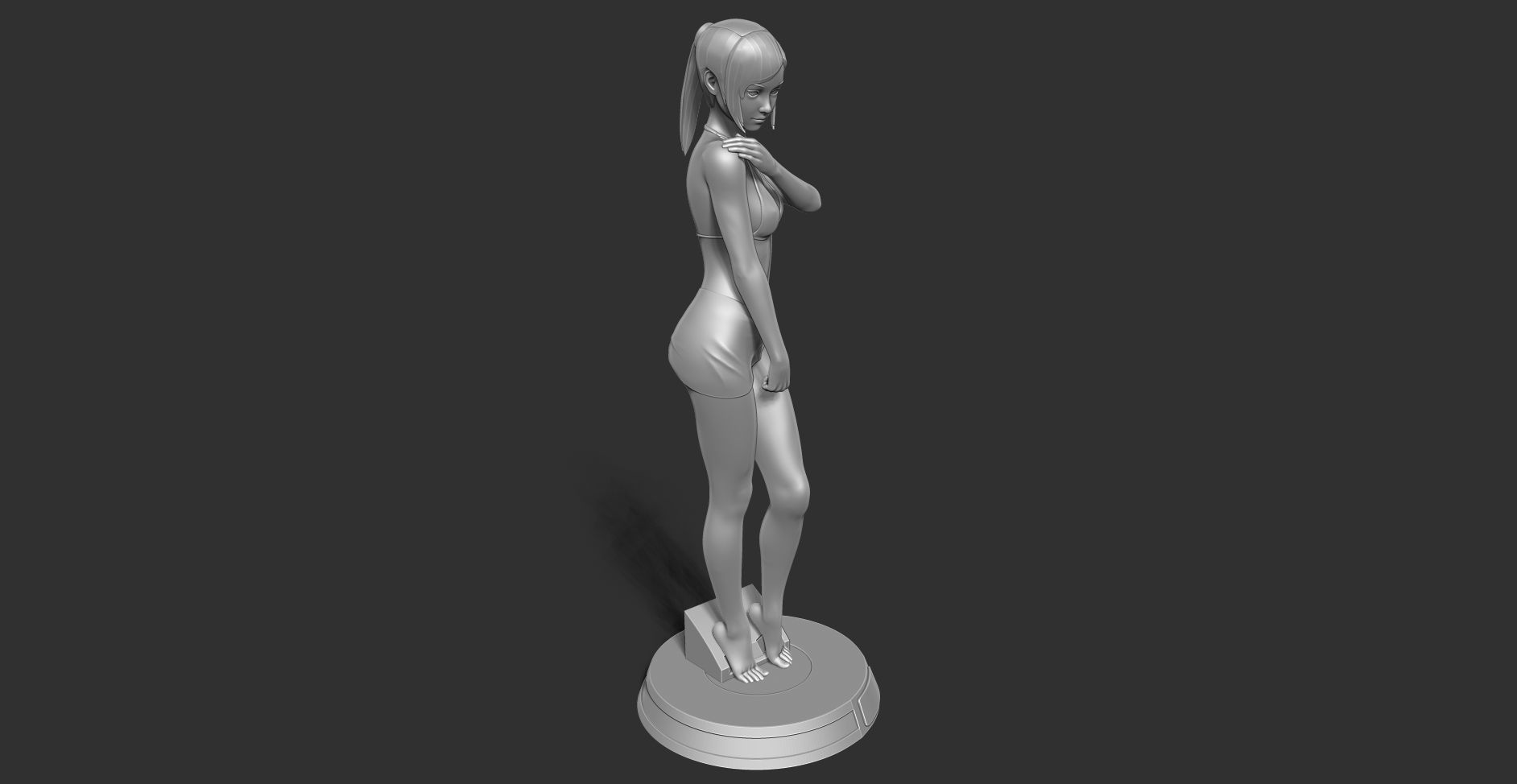 Shy girl 3D print model_19