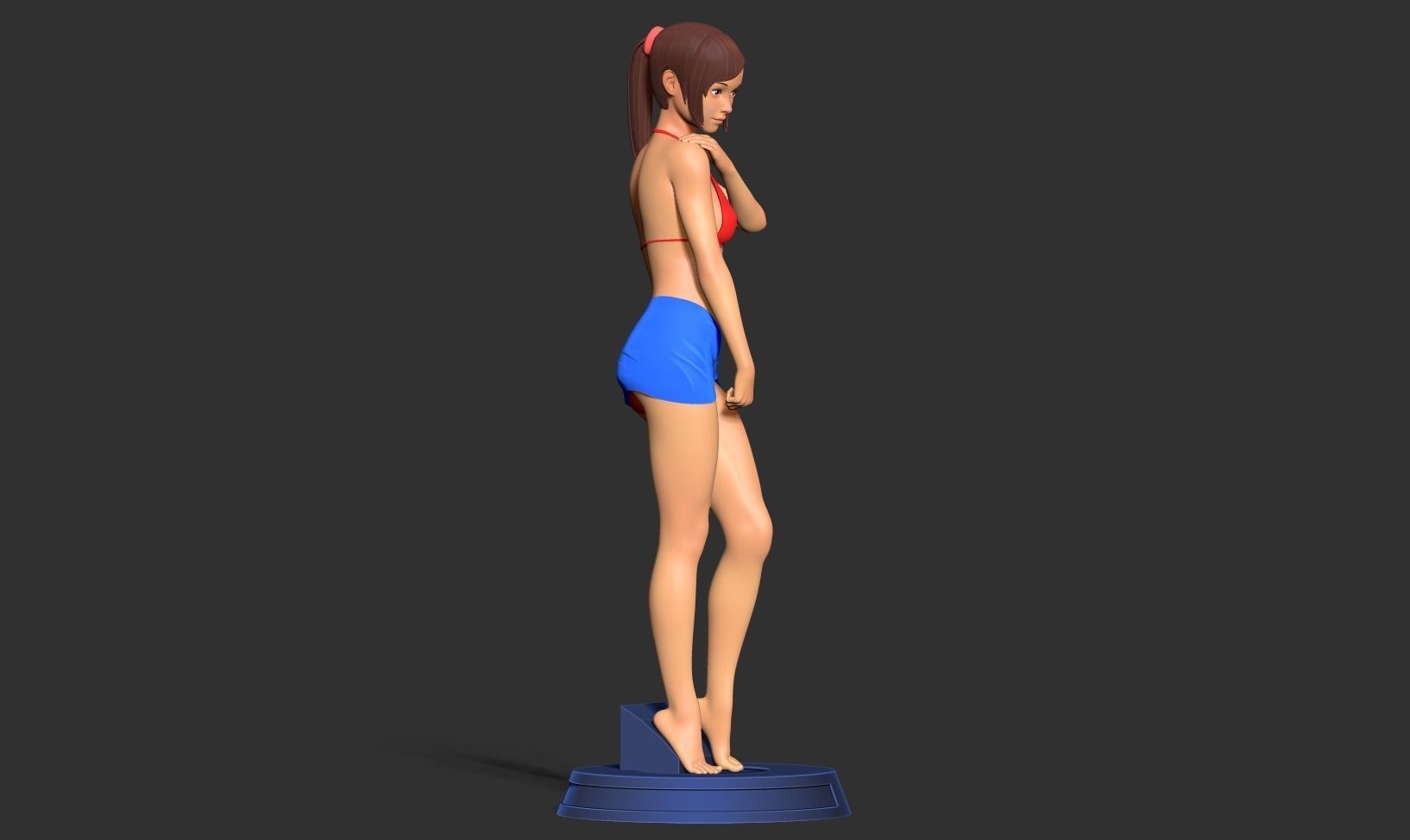 Shy girl 3D print model_13