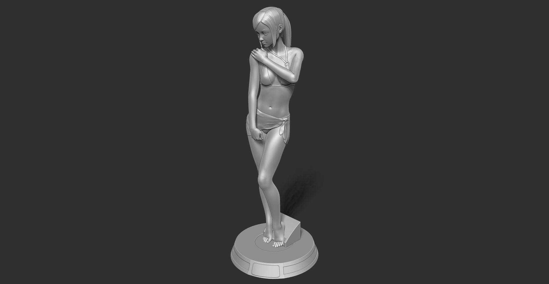 Shy girl 3D print model_17