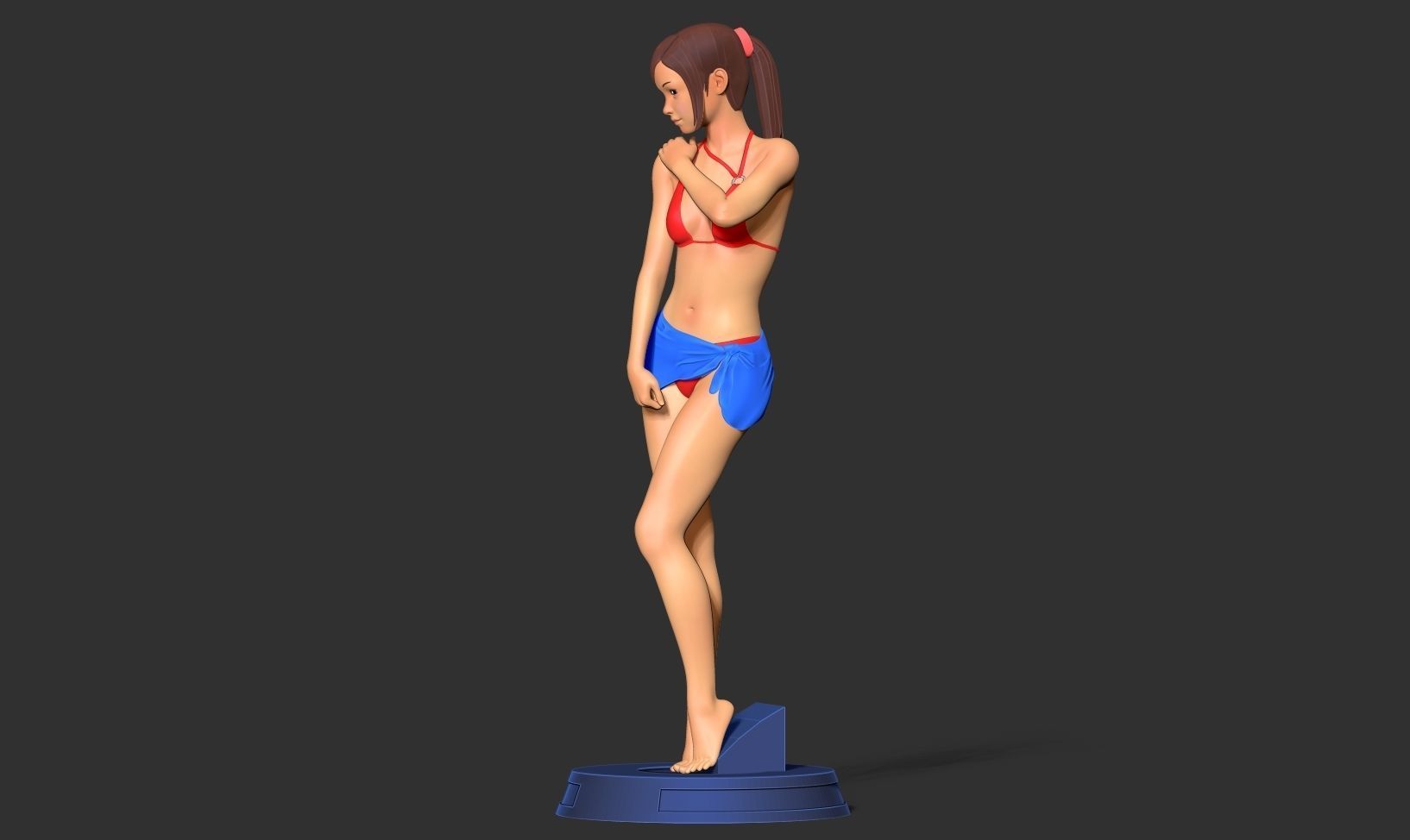 Shy girl 3D print model_11