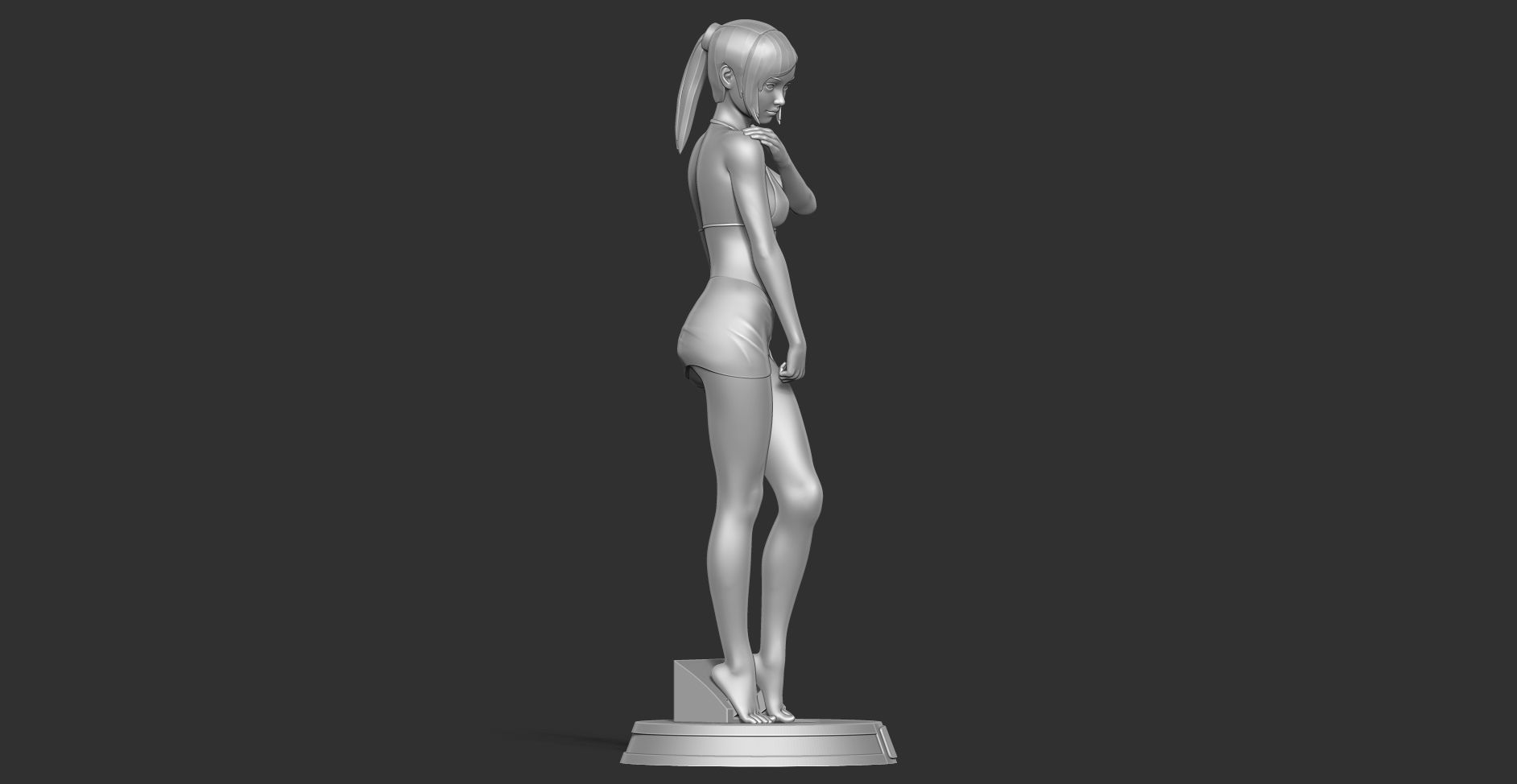 Shy girl 3D print model_14