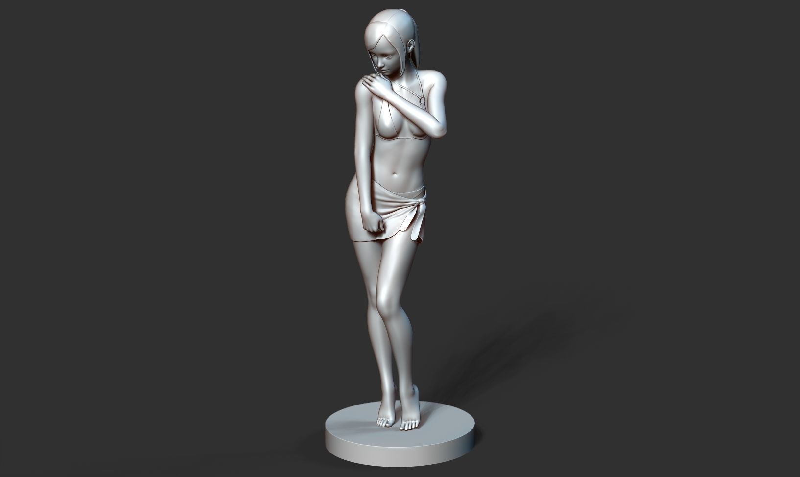 Shy girl 3D print model_15