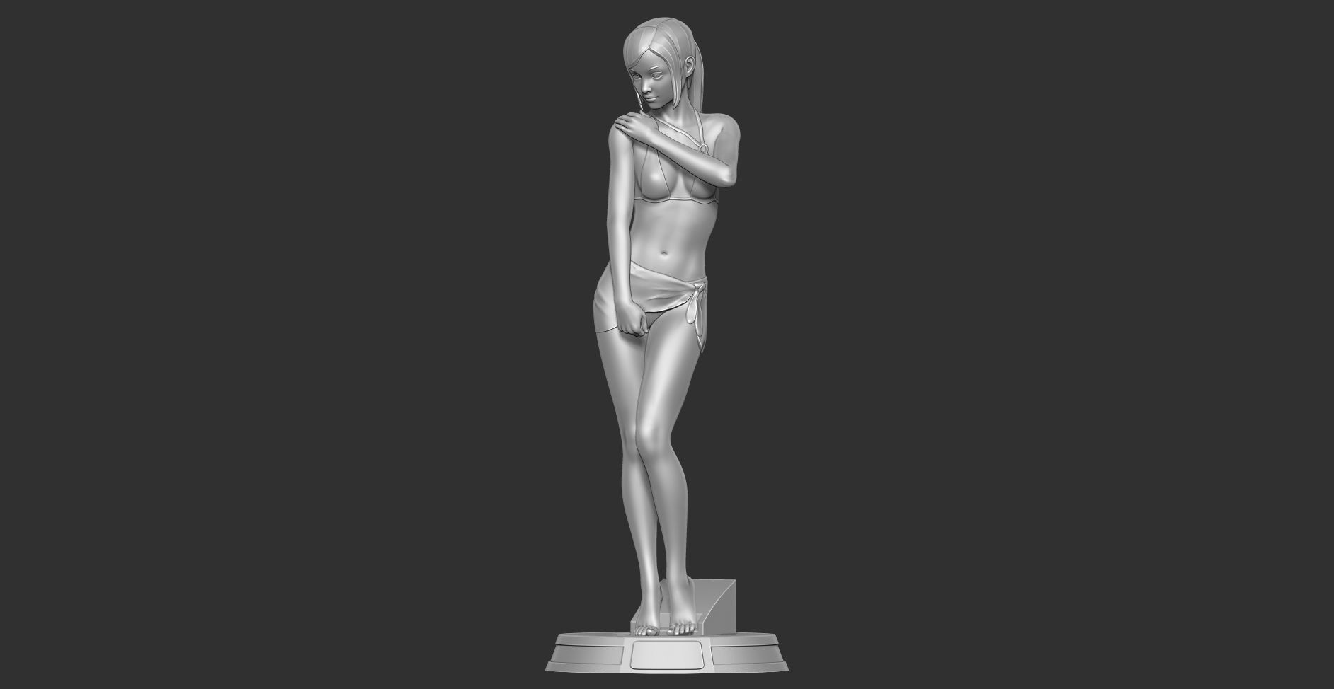 Shy girl 3D print model_10