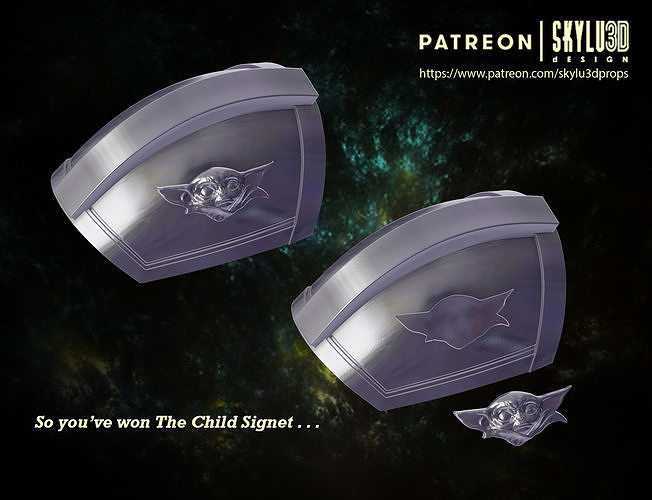 The Mandalorian Shoulder Armor - The Child Signet  3D print model